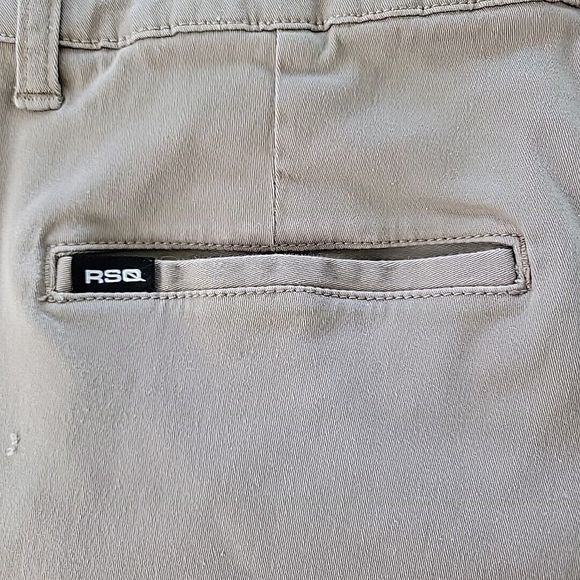 RSQ Slim Straight Fit Mens 30x30 Chino Pants Tan Stretch Back Welt Pockets Logo - Picture 4 of 15